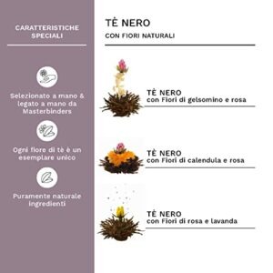 Creano 36 Fiori di Tè Nero che Sbocciano in Confezione Grande – Set Bulk - Tè aromatico di Alta Qualità per Regalo - Image 5