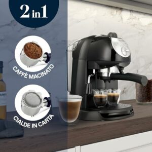 De'Longhi EC201.CD.B Macchina manuale da Caffè Espresso e Cappuccino, Caffè in Polvere o in Cialde E.S.E., Montalatte classic - Image 4