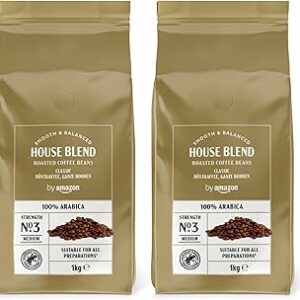 by Amazon 100% Arabica Granulo, Tostatura Media in Chicchi, 2 kg, 2 confezioni da 1 kg - Certificato Rainforest Alliance, ... - Image 1