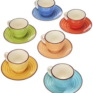 Tognana Art & Pepper, Set 6 Tazzine Caffè Con Piatto cc 90, 12 Pezzi, Stoneware, Multicolore - Image 3