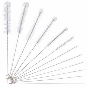 Vicloon Spazzolino per Bottiglie, 12Pezzi Spazzola di Pulizia Set Multiuso Spazzola Bottiglia per Tubo, Tastiera, Provetta, B - Image 3