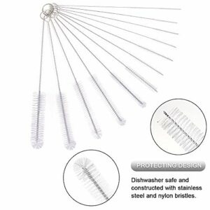 Vicloon Spazzolino per Bottiglie, 12Pezzi Spazzola di Pulizia Set Multiuso Spazzola Bottiglia per Tubo, Tastiera, Provetta, B - Image 5