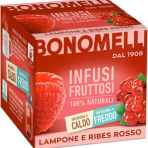 Bonomelli - Infusi Fruttosi, Lampone e Ribes Rosso, Confezione da 12 filtri, Gusto Rinfrescante e Lievemente Acidulo, Infusione a Caldo e a Freddo, Ingredienti 100% Naturali (24g) - Image 2