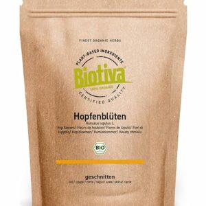 Tè ai fiori di luppolo biologico 100g | Humulus Lupulus L. | Tè al luppolo | imbottigliato e controllato in Germania | Biotiva - Image 1