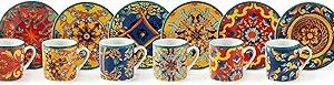 Excelsa , Porcellana, Set 6 tazzine da caffè Trinacria con piattino, multicolore - Image 1
