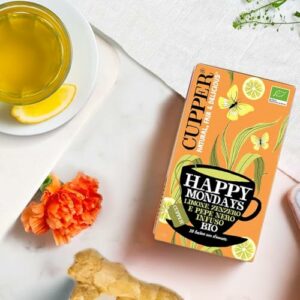 CUPPER Happy Mondays Infuso Biologico con Limone, Zenzero e Pepe Nero, Tisana Energizzante con Ingredienti Naturali, Gusto Speziato, Filtri 100% Biodegradabili, Confezione da 20 Bustine - Image 4