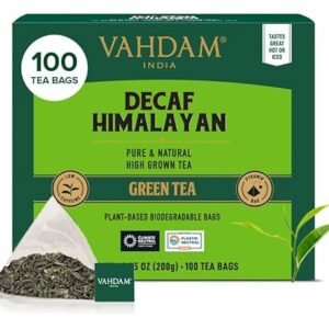 VAHDAM Tè Verde Decaffeinato dell’Himalaya | 100 Filtri Piramidali | Senza Caffeina | Tè Verde Indiano Premium | Foglie Nat… - Image 1