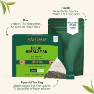 VAHDAM Tè Verde Decaffeinato dell’Himalaya | 100 Filtri Piramidali | Senza Caffeina | Tè Verde Indiano Premium | Foglie Nat… - Image 5