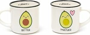 Legami - Espresso For Two, 2 Tazzine da Caffè in Porcellana New Bone China, Capacità 50 ml, Tema Avocado, Lavabili in Lava... - Image 1