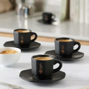 Bialetti Tazzine Ottagonali, Porcellana, Nero-Oro Rosa, 75 UnitÃ - Image 4