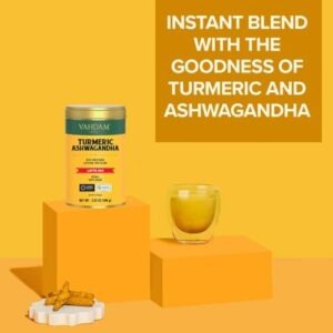 VAHDAM Golden Milk Latte in Polvere Curcuma & Ashwagandha | 100 g–40 Tazze | Senza Caffeina, Senza Zuccheri Aggiunti | Prep… - Image 5