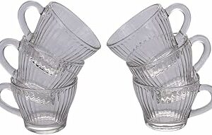 SET 6 TAZZINE CAFFE'VETRO LINEE VERTICALI 90ML - Image 1