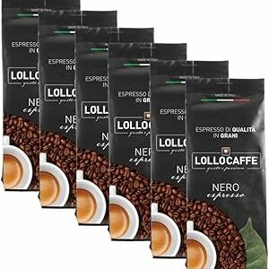 Lollo Caffè - Caffè in grani Espresso Nero1 kg x 6 - Image 1