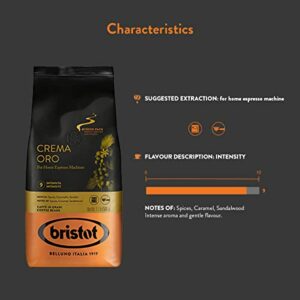 Bristot Caffè Crema Oro In Grani 1kg - Chicchi Con Miscela Da Brasile, Centro America, Africa, India, Sud Est Asiatico. Cr... - Image 3