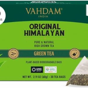 VAHDAM, Tè Verde dell'Himalaya (30 Bustine) Te Verde in Foglie di Alta Montagna | In Bustine Piramidali per una Infusione P… - Image 2