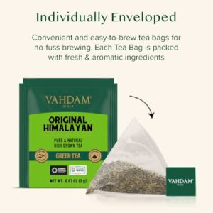 VAHDAM, Tè Verde dell'Himalaya (30 Bustine) Te Verde in Foglie di Alta Montagna | In Bustine Piramidali per una Infusione P… - Image 5