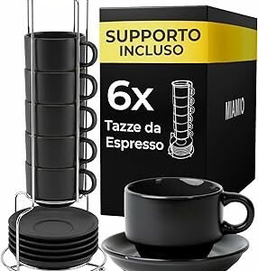 Annuncio sponsorizzato – MIAMIO - 6 x 75 ml Espresso Tazzina da caffè - Sei Tazzine Impilabili - Set di Tazze da Caffè, Ce... - Image 1