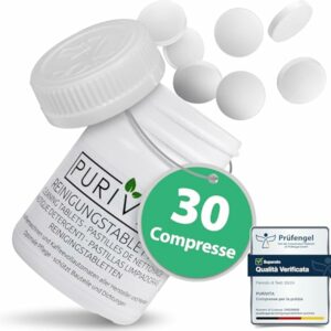 PURIVITA® Pastiglie per Pulire Calcare Macchina Caffè [30 PEZZO] - Pastiglie Pulizia Detergenti Macchina Caffè - Pastiglie An - Image 1
