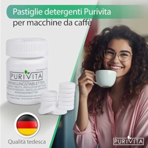 PURIVITA® Pastiglie per Pulire Calcare Macchina Caffè [30 PEZZO] - Pastiglie Pulizia Detergenti Macchina Caffè - Pastiglie An - Image 3