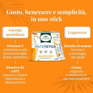 L'Angelica, Waterstick, Gusto Ananas e Mango, Drenante, Con Vitamine e Minerali, Contro Stanchezza e Affaticamento, Zero Zuccheri & Zero Calorie, Senza Conservanti, 1 Astuccio da 12 Stick - Image 5
