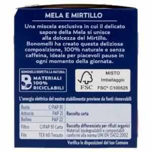 Bonomelli - Infusi Fruttosi, Mela e Mirtillo, Confezione da 12 Filtri, Infusione a Caldo e a Freddo, Ingredienti 100% Naturali (24g) - Image 3