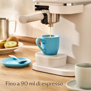 Cosumy Tazzine Caffe Espresso Moderne con Piattino - 6 Tazze 90ml con Manico - Unico disegno a righe - Ceramica Colorate O... - Image 5