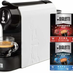 Bialetti Gioia, Macchina Caffè Espresso Incluse 32 Capsule, Funziona esclusivamente con Capsule, Bianco - Image 1