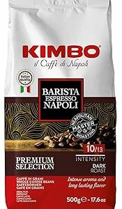 Kimbo Caffè in Grani, 500 gr Miscela Barista Espresso Napoli, Pregiati Chicchi di Arabica e Robusta, Intensità 10/13, Tost... - Image 1