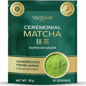 VAHDAM Matcha Cerimoniale 30g | Autentico Matcha Ceremonial Grade da Uji, Giappone | Polvere Ultra-Fine e Vellutata | Senza Amaro, Aroma Fresco - Image 2