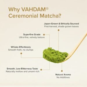 VAHDAM Matcha Cerimoniale 30g | Autentico Matcha Ceremonial Grade da Uji, Giappone | Polvere Ultra-Fine e Vellutata | Senza Amaro, Aroma Fresco - Image 5