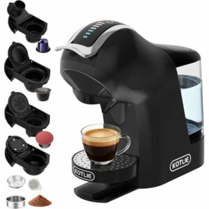 Macchina da caffè a capsule, per Nespresso, per Dolce Gusto, capsule A Modo Mio, caffè in polvere (44 mm) e caffè macinato, c - Image 1