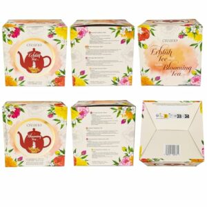 Creano Set Regalo Fiori di Tè - FLOWER DESIGN - Tè Fiorito Raccolta Primaverile con Teiera in Vetro da 500 ml & 6x Tè Bianc… - Image 3