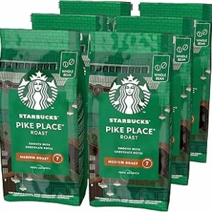 STARBUCKS Pike Place Caffè in grani Tostatura Media, 6 Sacchetti da 200g (1,2kg) - Image 1