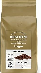 by Amazon House Blend, in grani di caffè, tostatura media, 1 kg, certificato Rainforest Alliance - Image 1