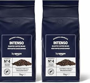 by Amazon Caffè in Grani Intenso, Tostatura Scura, 2kg (2 Confezioni da 1kg) - Certificato Rainforest Alliance - Image 1