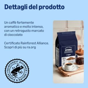 by Amazon Caffè in Grani Intenso, Tostatura Scura, 2kg (2 Confezioni da 1kg) - Certificato Rainforest Alliance - Image 4