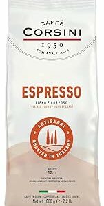 Caffè Corsini - Caffè in Grani 1 Kg Espresso, Miscela Classica Arabica e Robusta, Tostatura Medio Scura, CaffèCorposo Inte... - Image 1