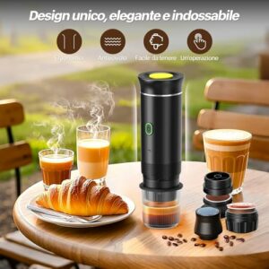 VHV Macchina Caffe Portatile 3 In 1 Macchina Caffe, 3 Minuti Di Auto-Riscaldamento, Caffettiera Elettrica Compatibile con Pic - Image 5